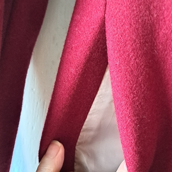 J. Crew Uptown Burgundy Wool Blend High Collar Dress Trench Coat SZ 6 - Picture 7 of 14